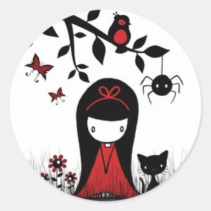 Adesivo Pouca cabeça vermelha da fita