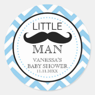 Adesivo Pouco favor do chá de fraldas do menino do bigode