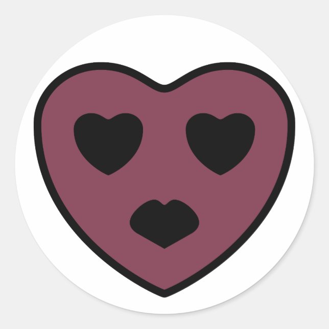 Adesivo Pout da face do coração (Frente)