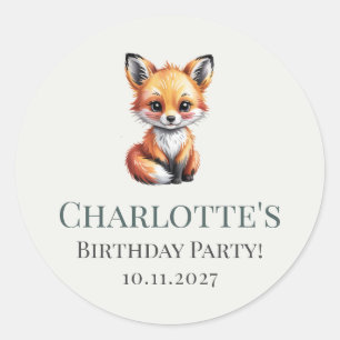 Adesivo Povoado Verde da Madeira Fox Birthday com Nome