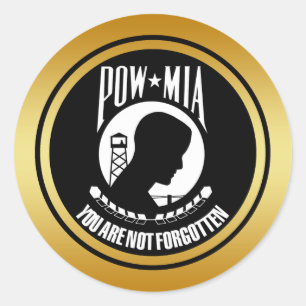 ADESIVO POW MIA - IMAGEM DOURADA