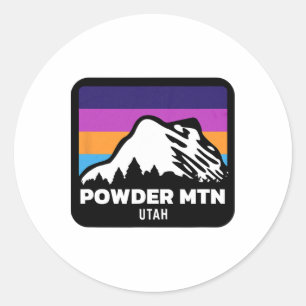 Adesivo Powder Mountain Utah Esquiando Família Snowboard S