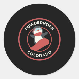 Adesivo Powderhorn Colorado Snowboard Penguin Snowboard