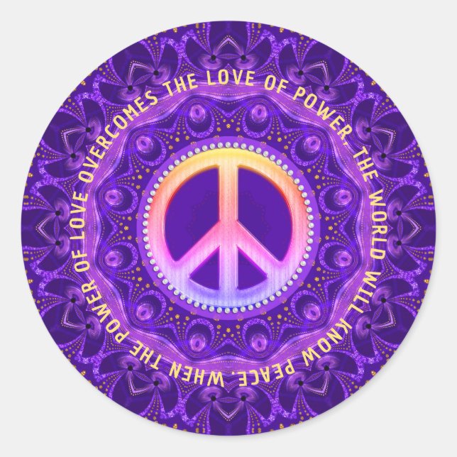 Adesivo Power of Love Peace Energy Personalizável (Frente)