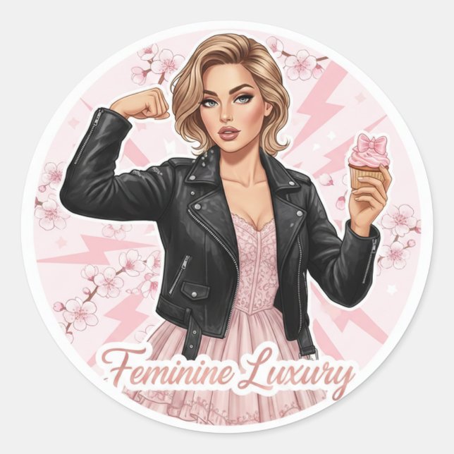 Adesivo Power & Pink: Feminine Luxury Coquette Sticker (Frente)