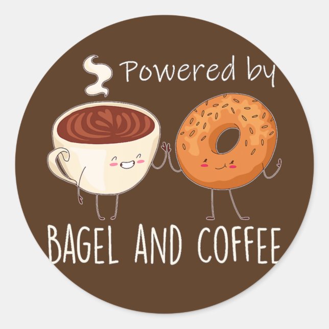 Adesivo Powered by Bagel and Coffee Bagel lover Baking  (Frente)