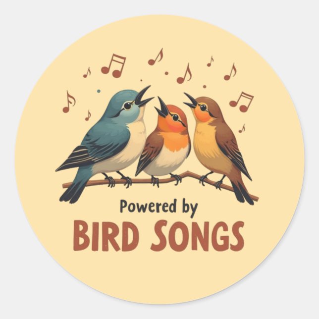 Adesivo Powered by Bird Songs (Frente)