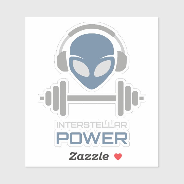 Adesivo Powerlifting Alien Gym Workout (Folha)
