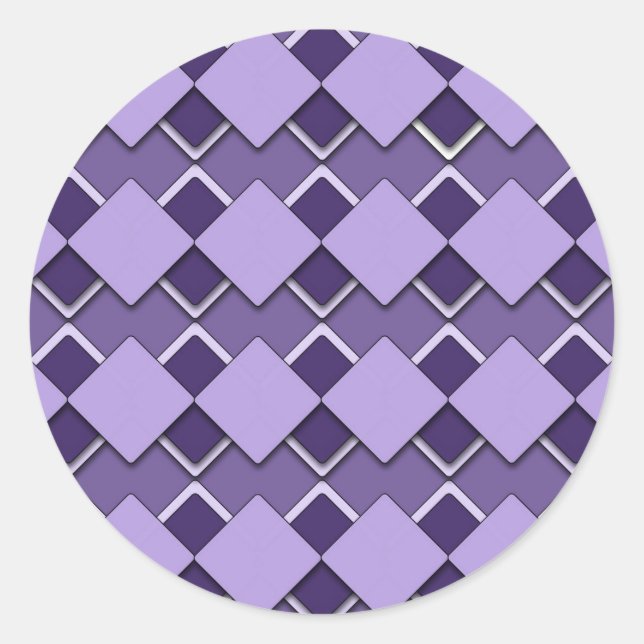 Adesivo Praça Roxa Violeta e Padrão Verificado em Diamante (Frente)