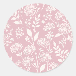 Adesivo Prado de Dente-de-Leão Neutro - Rosa Suave