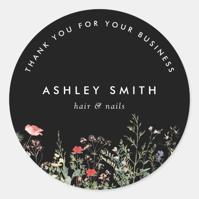 Adesivo Prados de Flores Selvagens Pretas (Frente)