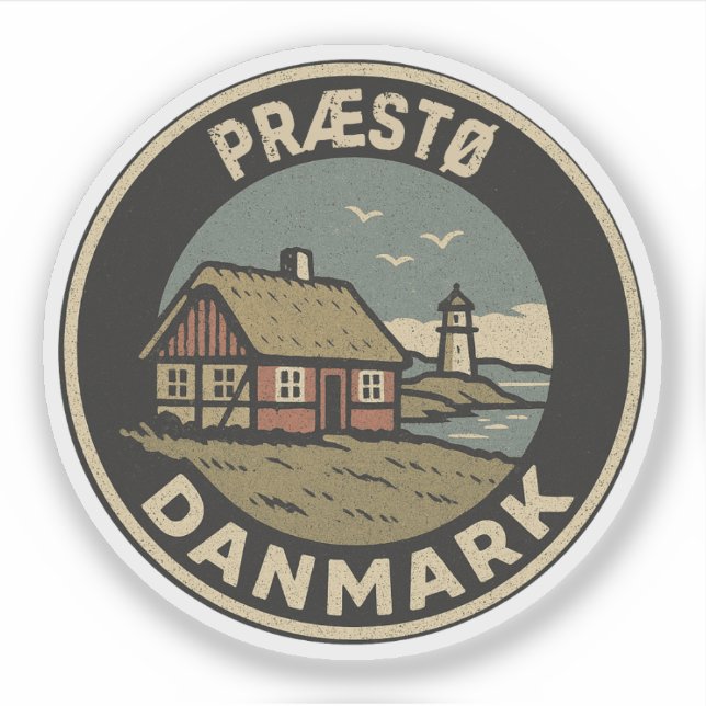 Adesivo Præstø, Dinamarca Danmark  (Frente)