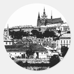 Adesivo Praga, cidade histórica, castelo - arte checa