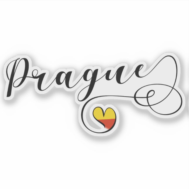 Adesivo Praga Heart Flag (Frente)