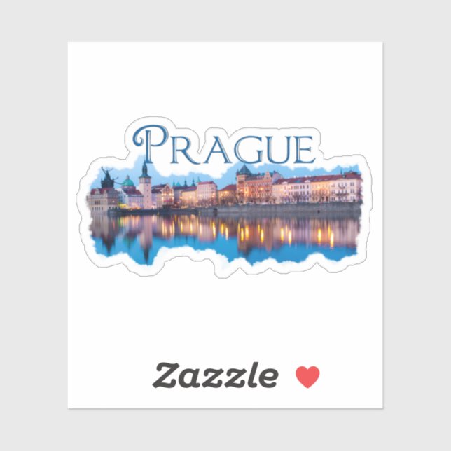 Adesivo Praga: Noite no Skyline (Folha)