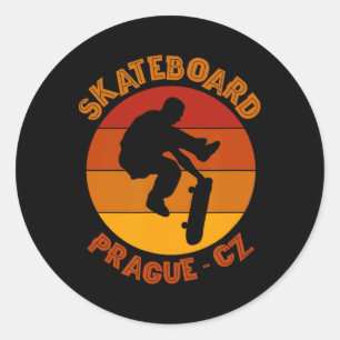 Adesivo Prague República Tcheca Skateboarder Urna Skateboa