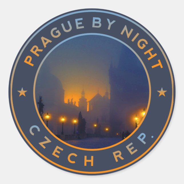 Adesivo Praha da Noite. República Checa Praga (Frente)