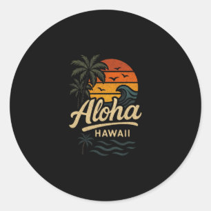 Adesivo Praia Aloha Havaí Verão Surf 70s Retro 