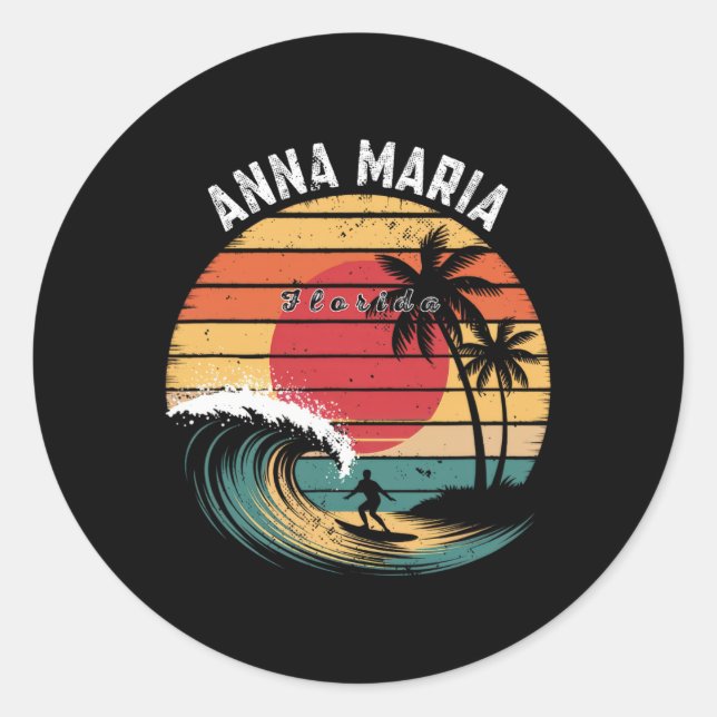 Adesivo Praia Anna Maria Flórida Praia Surfe  (Frente)