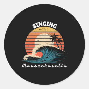 Adesivo Praia Cantante Machusetts Mulheres Homens Surfando