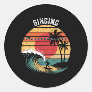 Adesivo Praia Cantante Machusetts Praia Surfe 