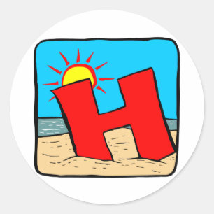 Adesivo Praia Casamento Ideias - Letra H