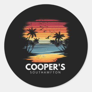 Adesivo Praia Cooper's Southampton Surfboard Surfing Vinta