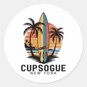 Adesivo Praia Cupsogue Nova York Surfando Surfista