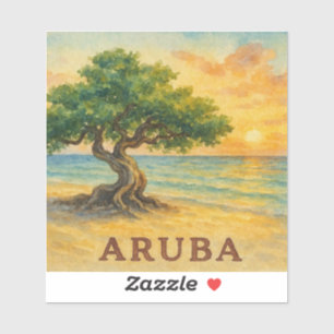 Adesivo Praia da Águia Aruba Divi Tree Golden Hour