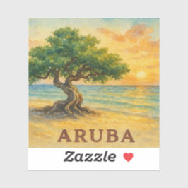 Adesivo Praia da Águia de Aruba Divi Tree Golden Hour