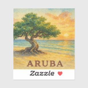 Adesivo Praia da Águia de Aruba Divi Tree Golden Hour