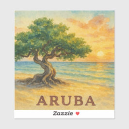 Adesivo Praia da Águia Divi Tree Aruba Hora Dourada