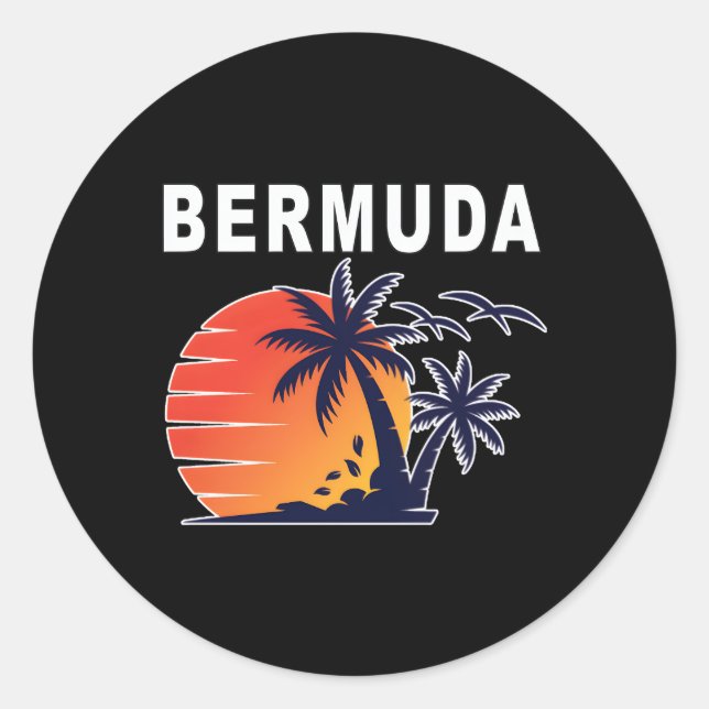 Adesivo Praia Da Ilha Tropical Nas Bermudas (Frente)