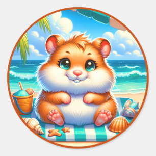 Adesivo Praia de amantes de hamster de Summer