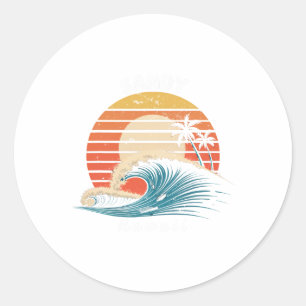 Adesivo Praia de Areia Havaí Mulheres Homens Surfando