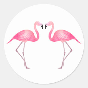 Adesivo Praia de Casamento de Verão de Flamingos Rosa Tro