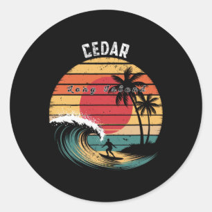 Adesivo Praia de Cedar Beach Long Island Surf