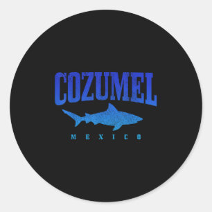 Adesivo Praia de Cozumel México mergulhador de tubarão mer