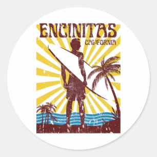 Adesivo Praia de Encinitas Homens Mulheres Meninas Criança