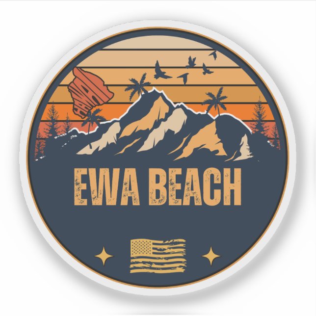 Adesivo Praia de Ewa, Havaí (Frente)