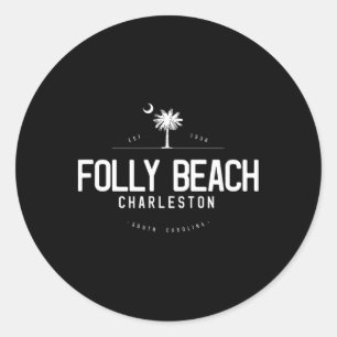 Adesivo Praia de Folly Carolina do Sul Surfando