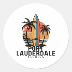 Adesivo Praia de Fort Lauderdale Flórida Surfando Surfista