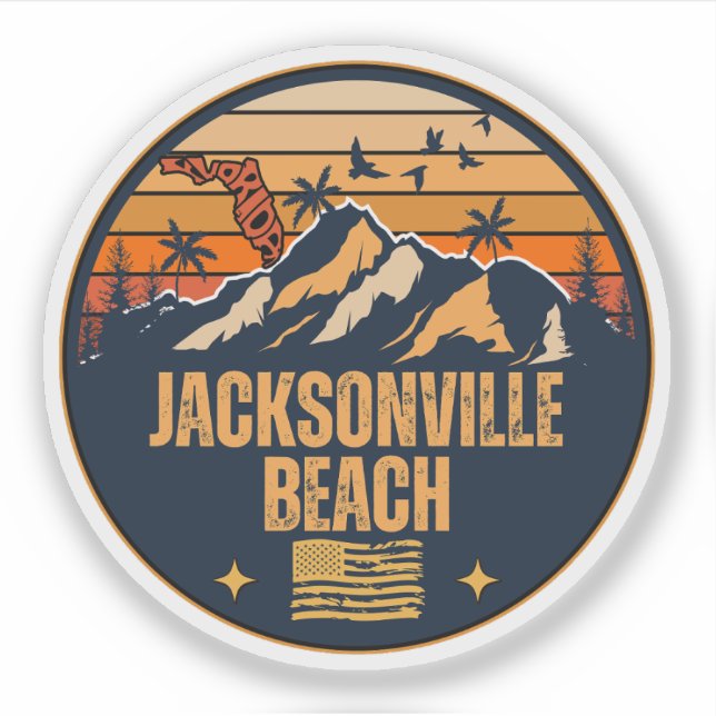 Adesivo Praia de Jacksonville, Flórida (Frente)