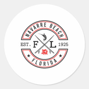 Adesivo Praia de Navarre Flórida Fl Retro Surfista Frente 