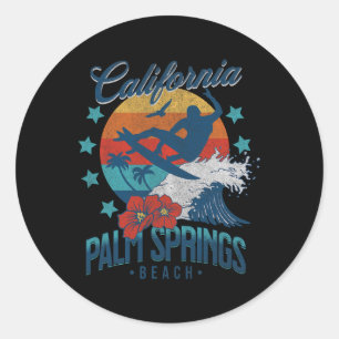 Adesivo Praia de Palm Springs Califórnia Surf Vintage Féri