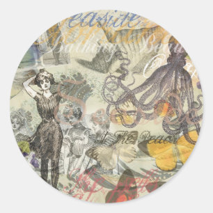 Adesivo Praia de polvo Antigo Estilo Steampunk Costeiro