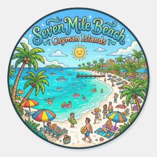 Adesivo Praia de Seven Mile Ilhas Cayman