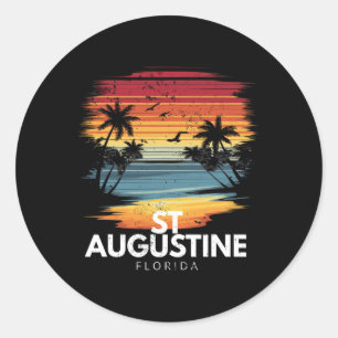 Adesivo Praia de St Augustine Flórida Surfboard Surf Vinta