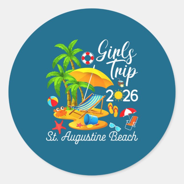 Adesivo Praia de St Augustine Flórida Verão (Frente)