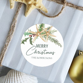 Adesivo Praia de Starfish de Natal tropical